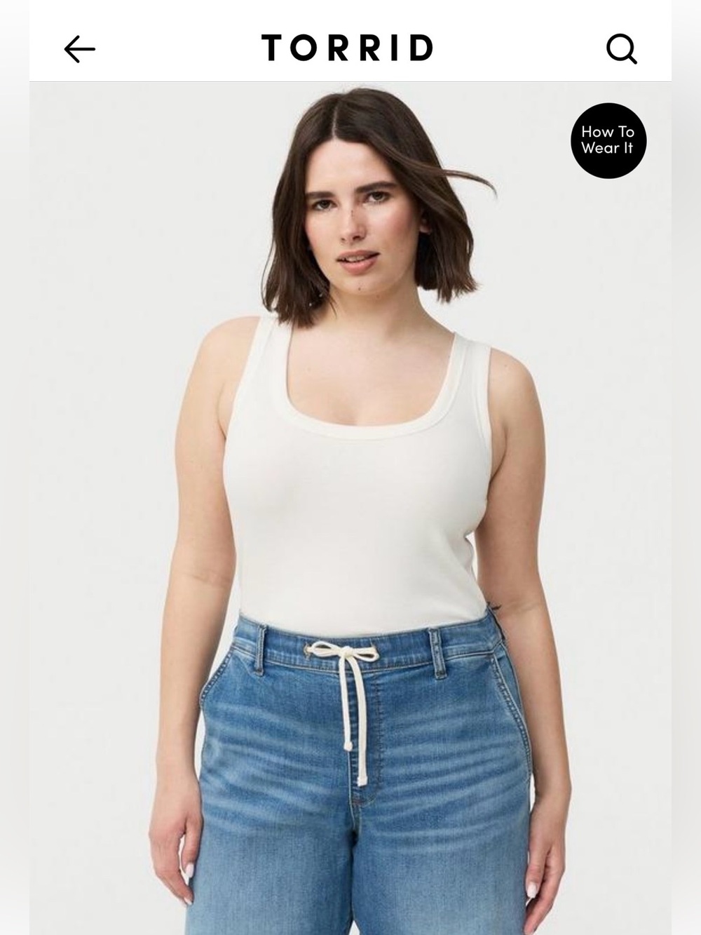 Torrid Ribbed Scoop Neck Tank Top – Whisper White | NWT | Size 2 (18/20) 🤍